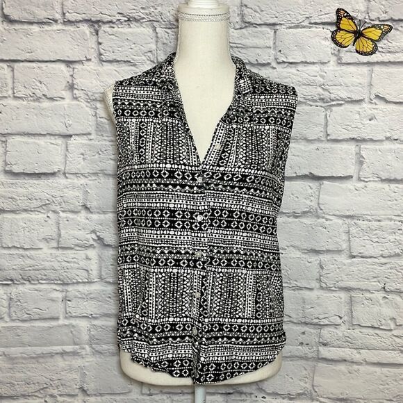 JACHS Girlfriend Sleeveless Button Down Top Size Small - Picture 2 of 10